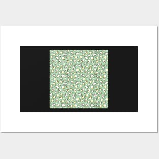 Popcorn Party Pattern green Posters and Art